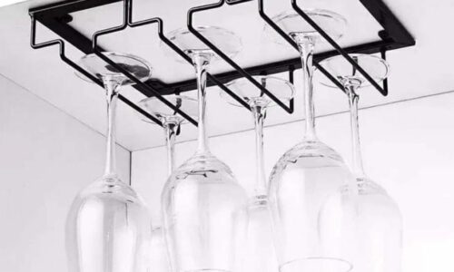 Hanging wine glass holder