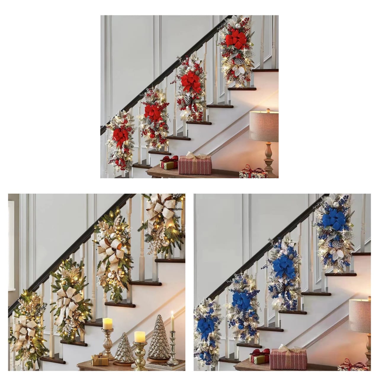Christmas stairway decor