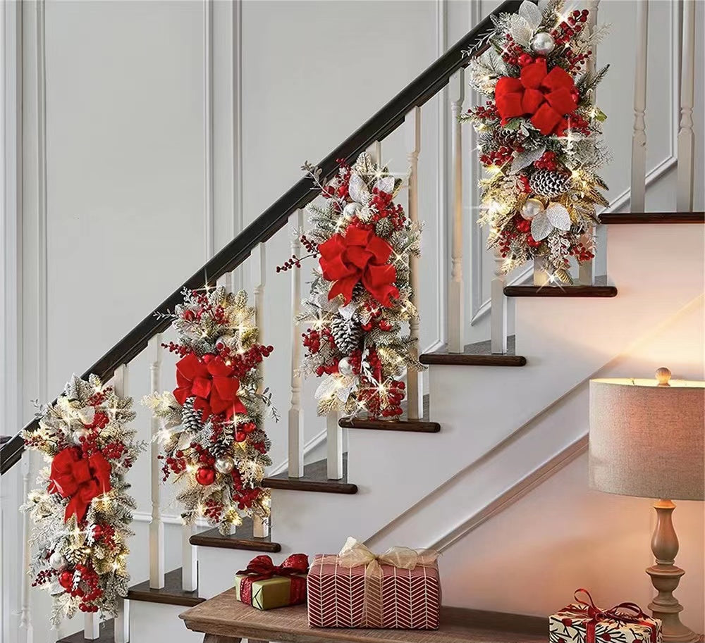 Christmas stairway decor
