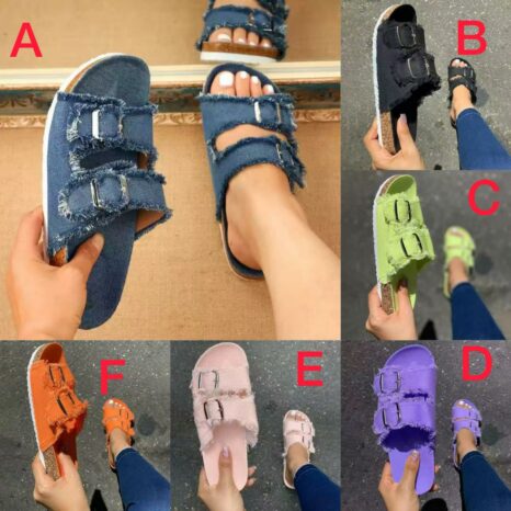 Denim buckle slides