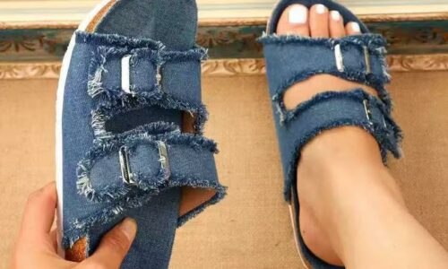 Denim buckle slides