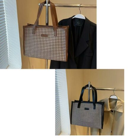 Checked tote bag
