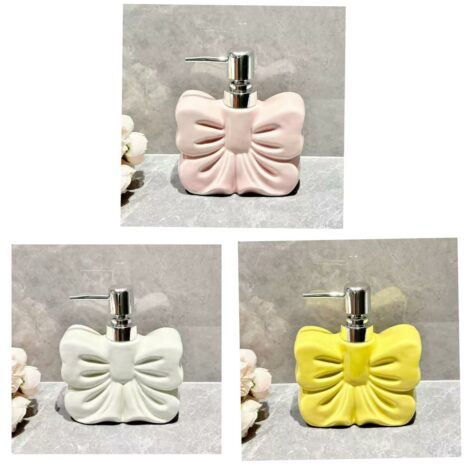 Bow ceramic soap dispenser