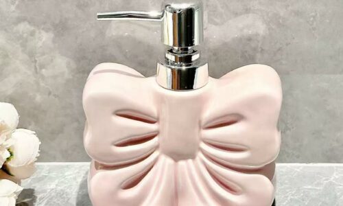 Bow ceramic soap dispenser