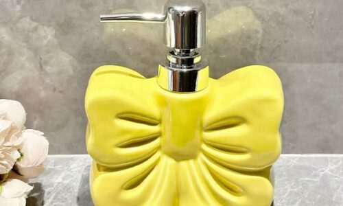 Bow ceramic soap dispenser