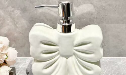Bow ceramic soap dispenser