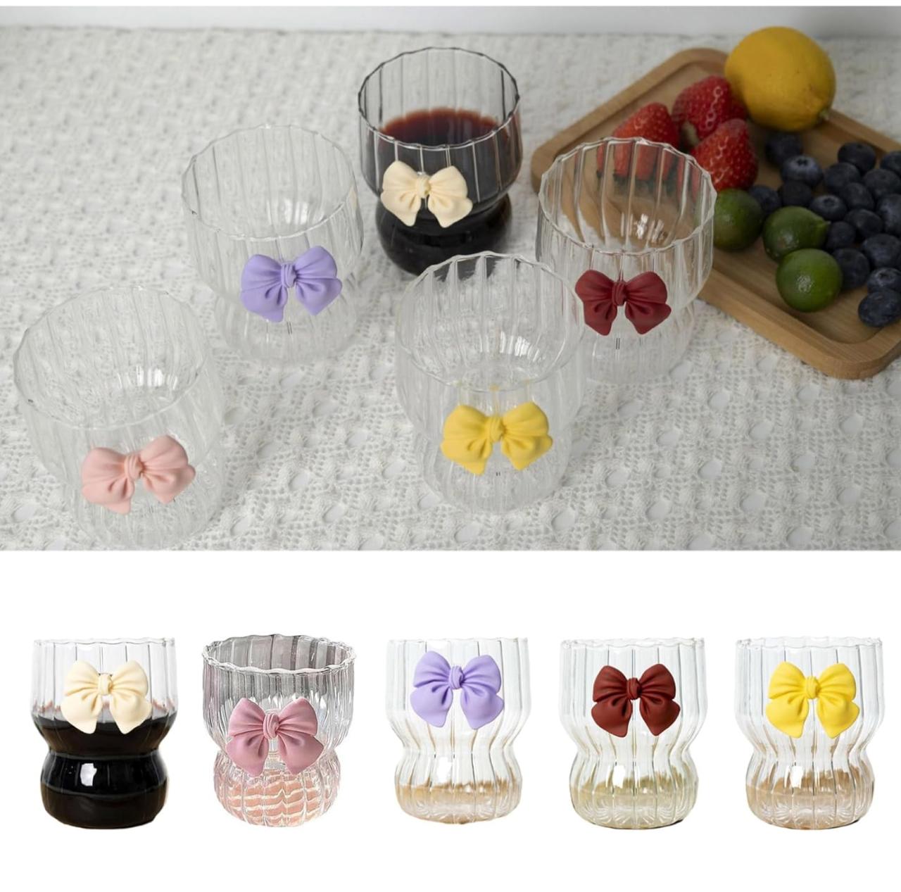 Vintage rippled glass with bow