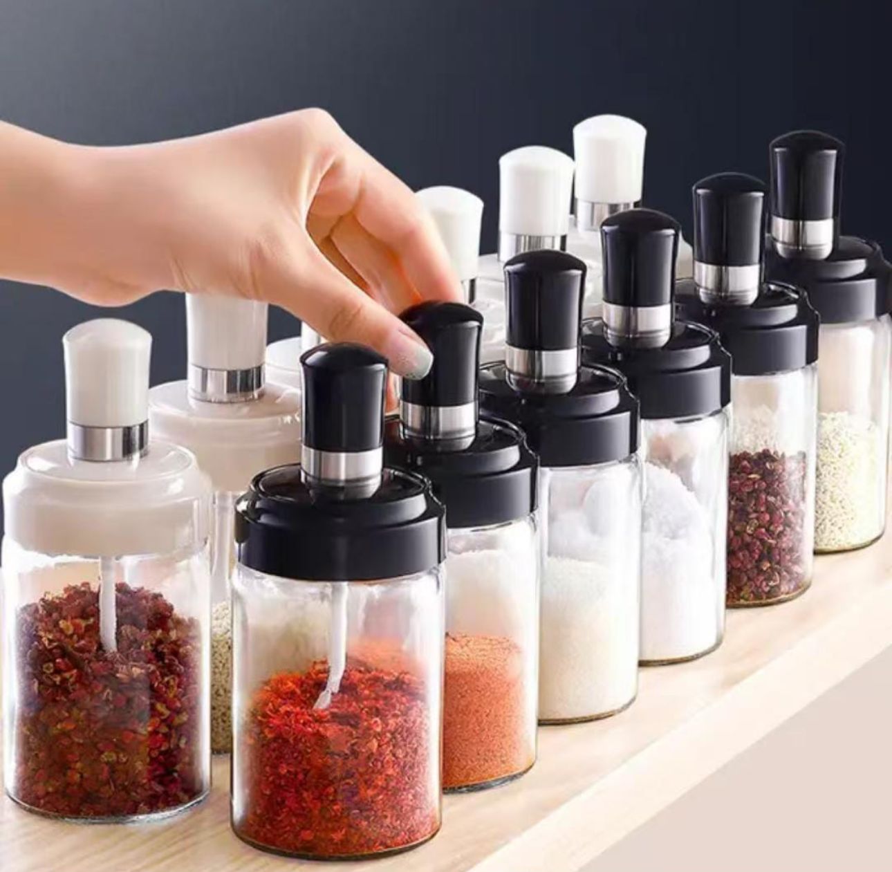 Spice jar with spoon