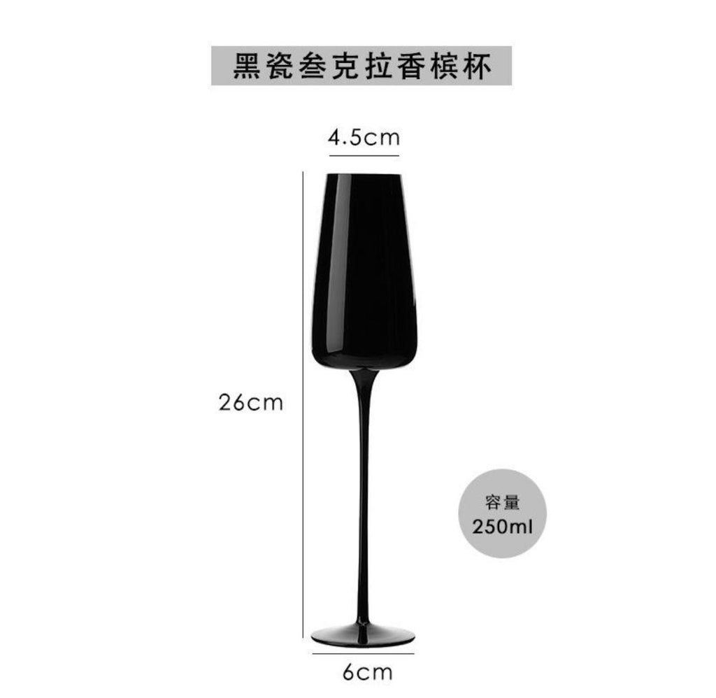 Black wine glass